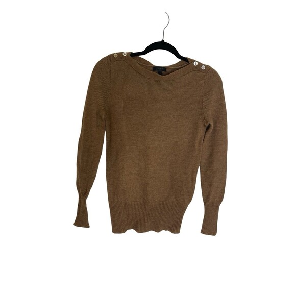J.Crew Sweater Wool Mohair blend Women Size Small Brown w/ Buttons - Picture 1 of 11